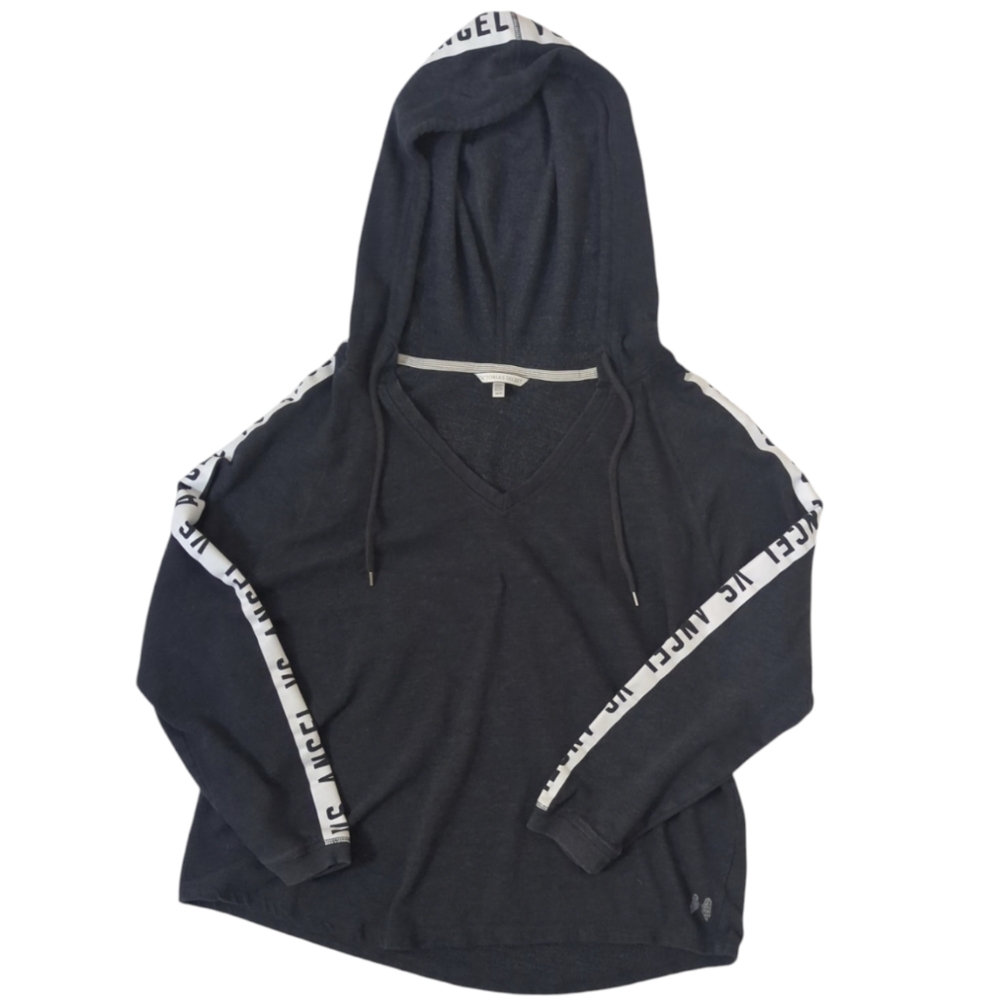 Victoria’s Secret VS Angel Logo Hoodie Womens Medium Black Oversized Pullover